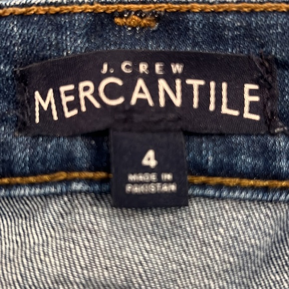 J Crew Mercantile Blue Denim Button Front Mini Skirt Size 4 - Picture 3 of 4